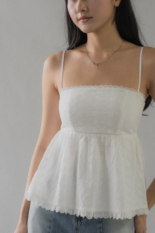 (Backorder) Jolyn Eyelet Babydoll Padded Top