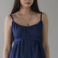 Sydney Scallop Trim Padded Button Tank Top