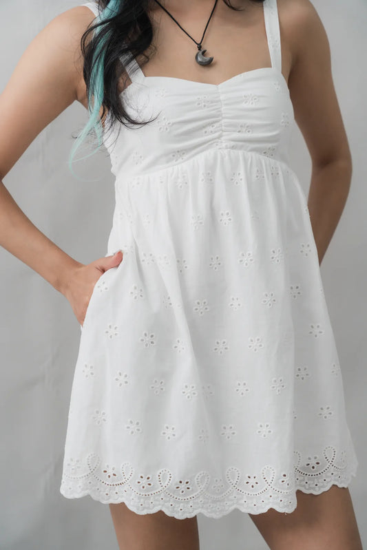 [100% Cotton] Renee Convertible Padded Romper Dress