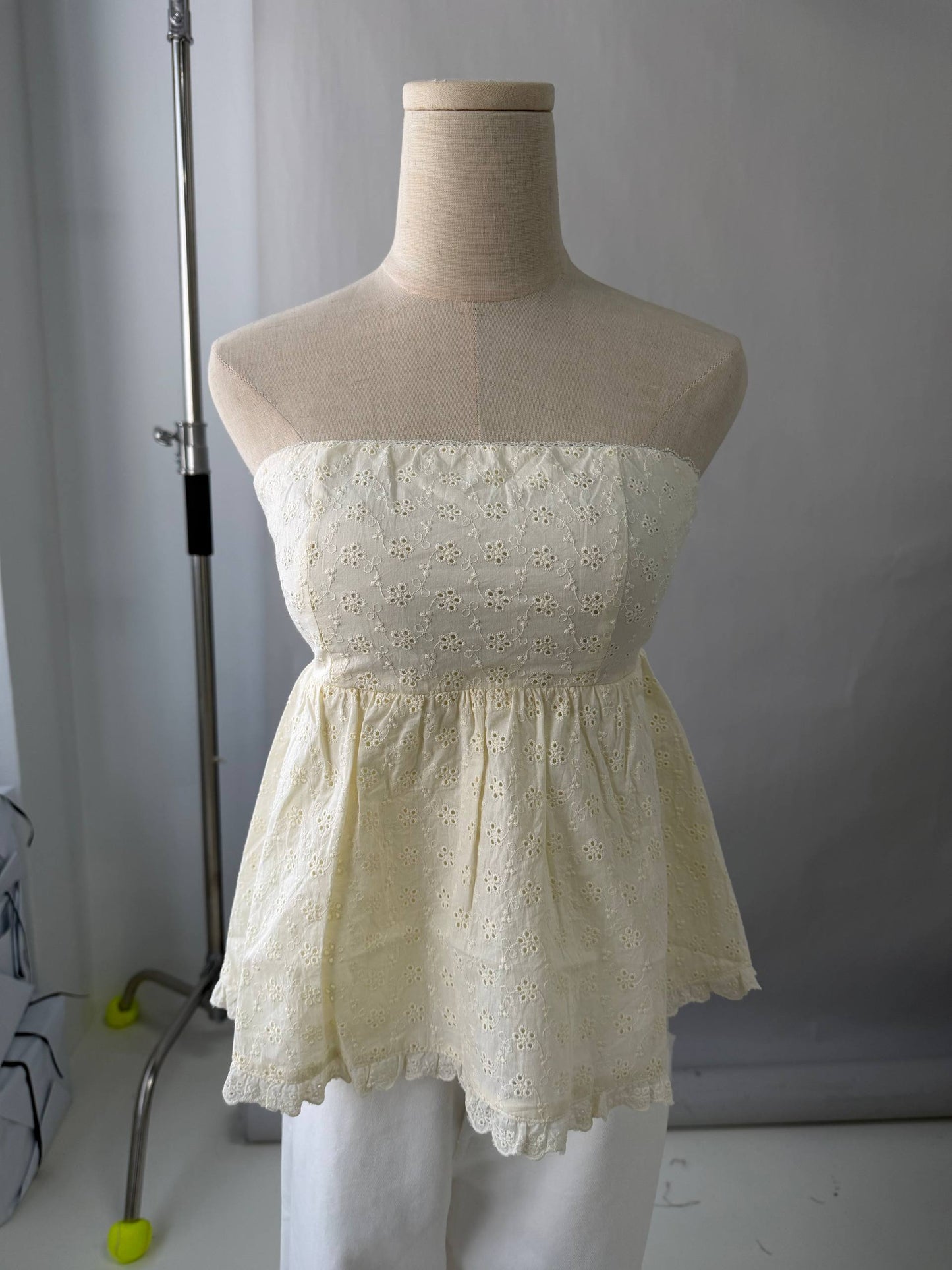 Jolyn Eyelet Babydoll Padded Top