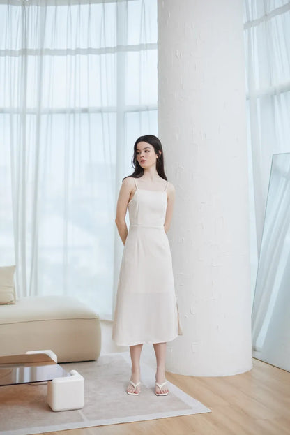 White satin dress on sale midi