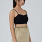 Horizon Padded Linen Crop Top