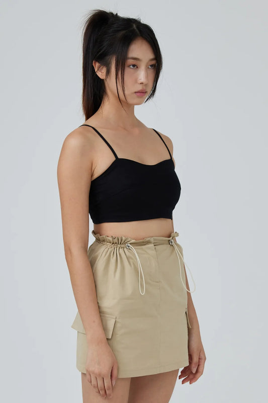 Horizon Padded Linen Crop Top