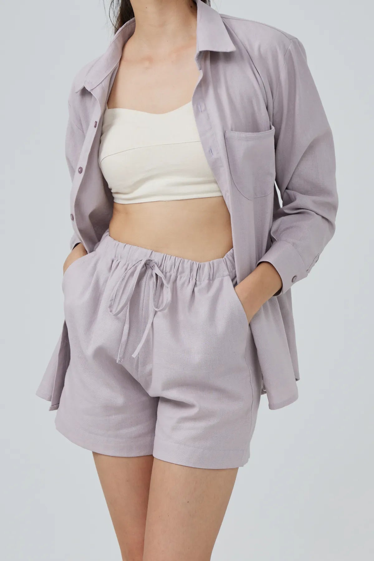 Luna Relaxed Linen Drawstring Shorts