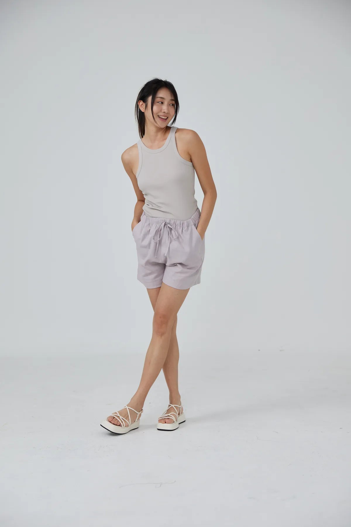 Luna Relaxed Linen Drawstring Shorts