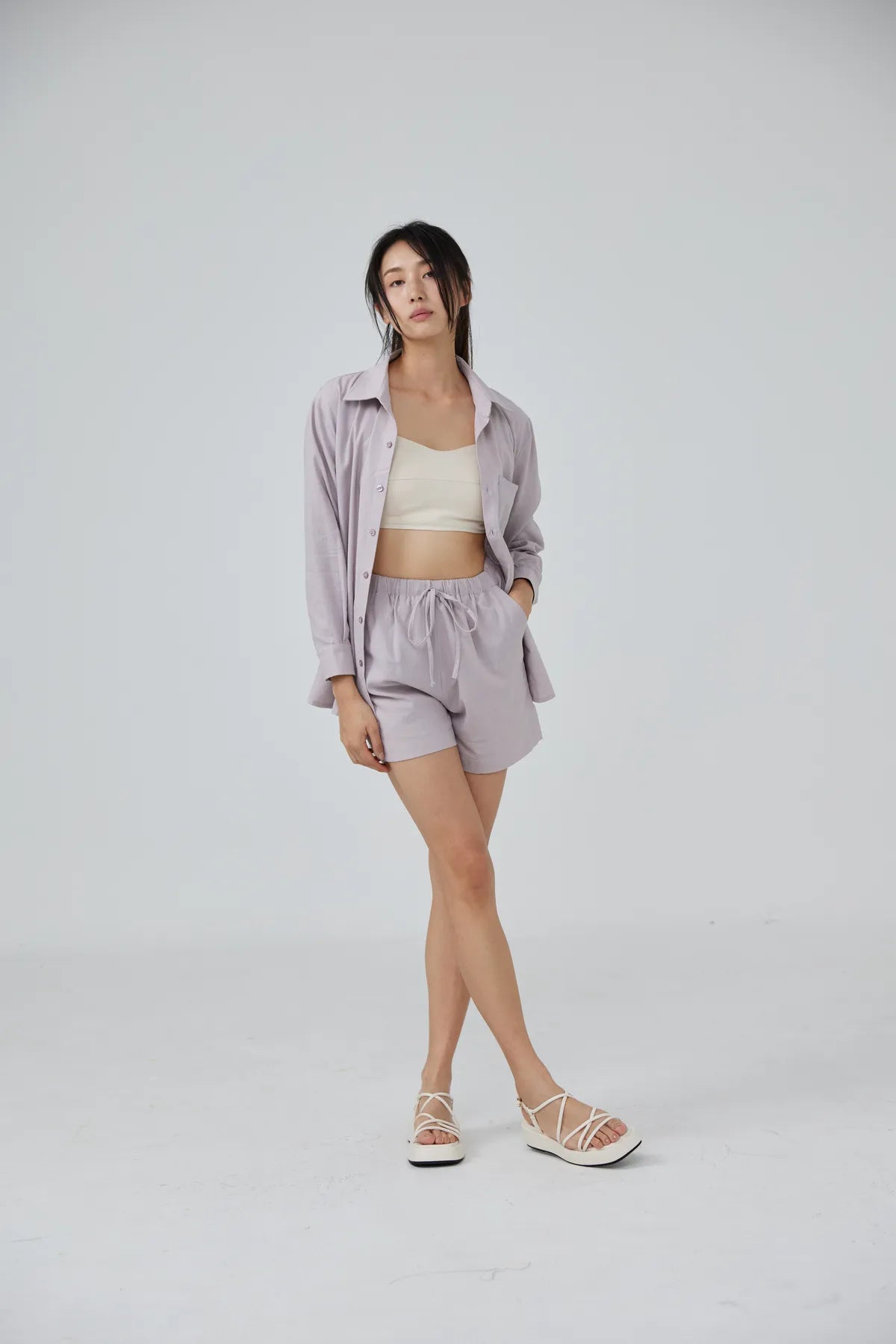 Luna Relaxed Linen Drawstring Shorts